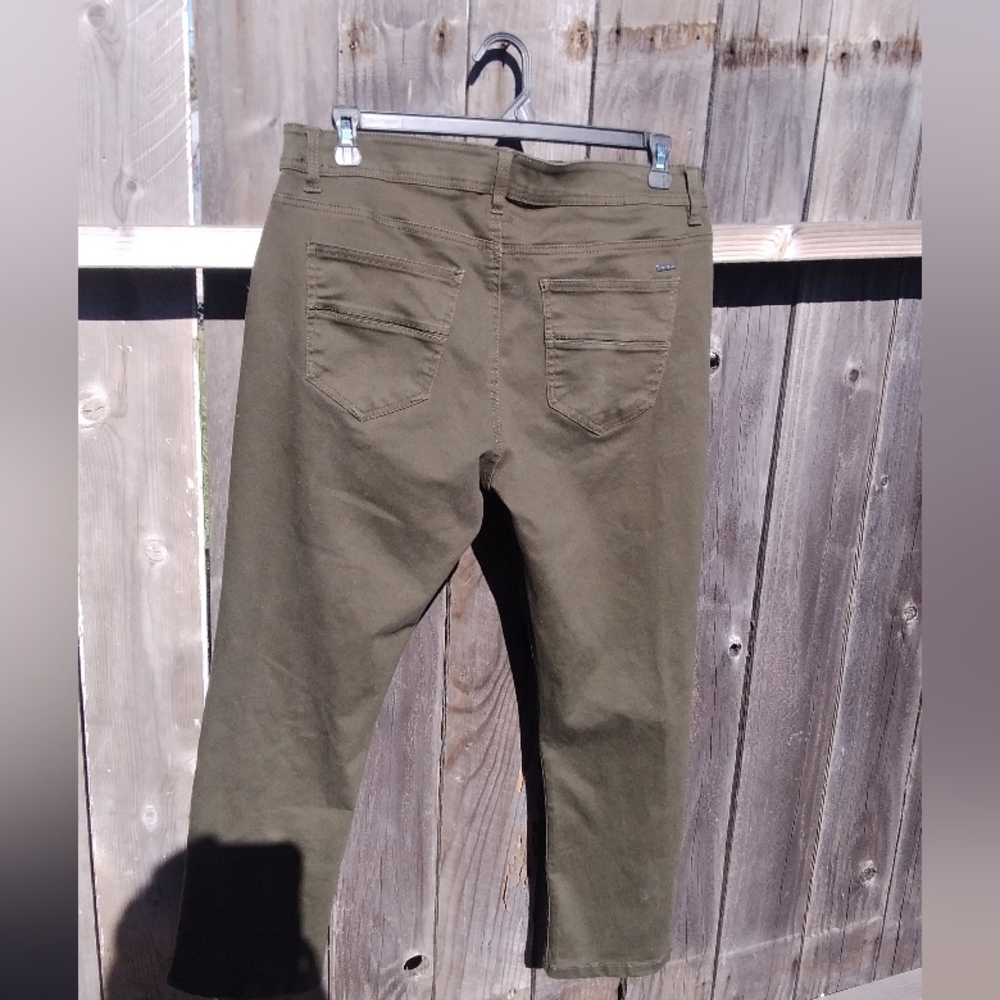 Scott James England Men's Jeans 36x30 Slim Fit Army Olive Khaki Denim Zipper - Picture 3 of 3